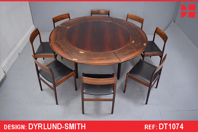 Rare Flip Flap Dining table in Rosewood | Dyrlund-Smith