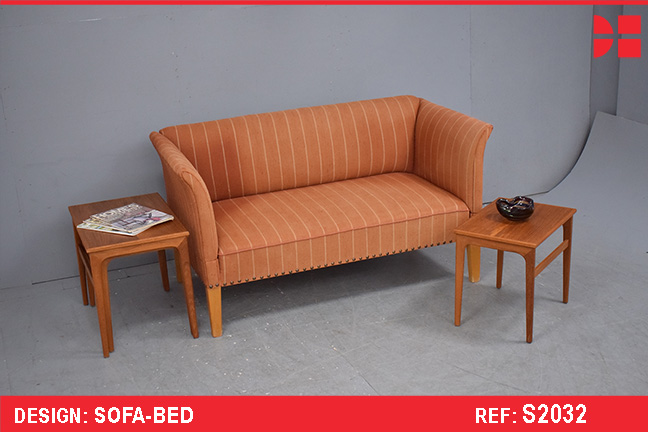 Vintage 2-seat box sofa with adjustable sides