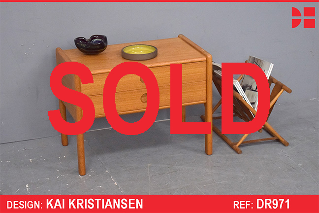 Vintage teak 2-drawer bedside table | Kai Kristiansen Design
