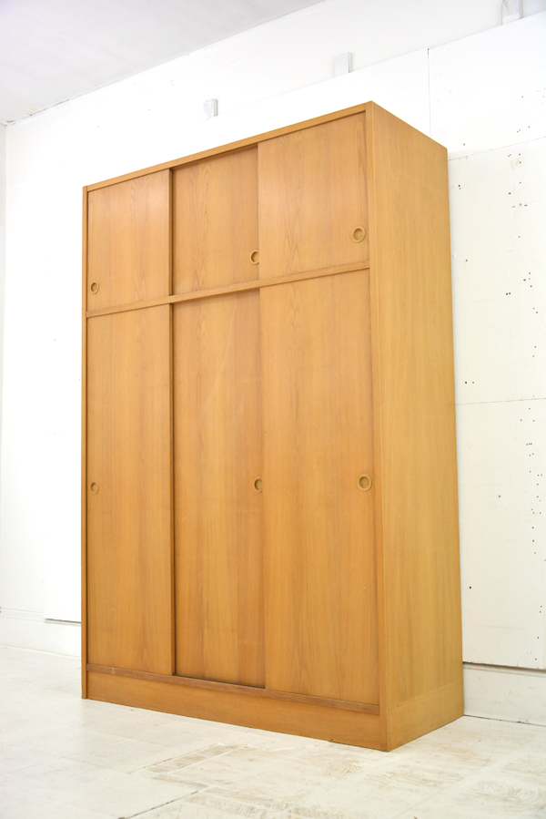 Vintage Danish Sliding Door Wardrobe