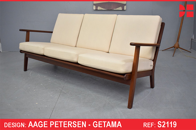 Vintage teak 3 seat sofa by GETAMA 