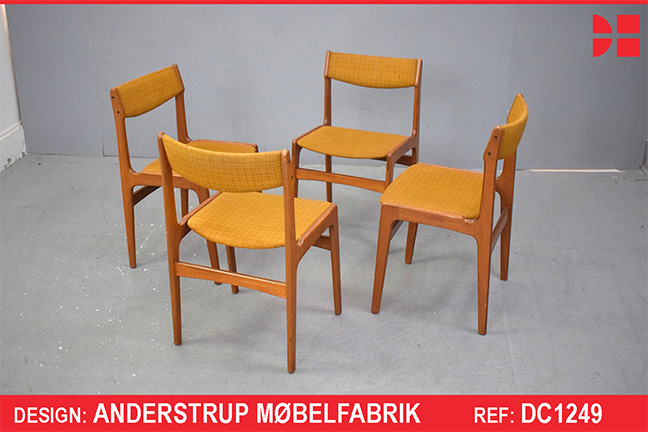 Set of 4 teak frame dining chairs for reupholstery | Anderstrup Mobelfabrik