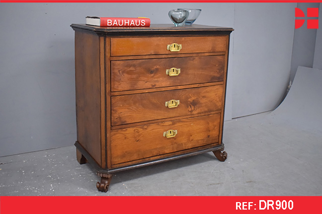 Danish cabinetmaker antique oak chest | 4 drawers