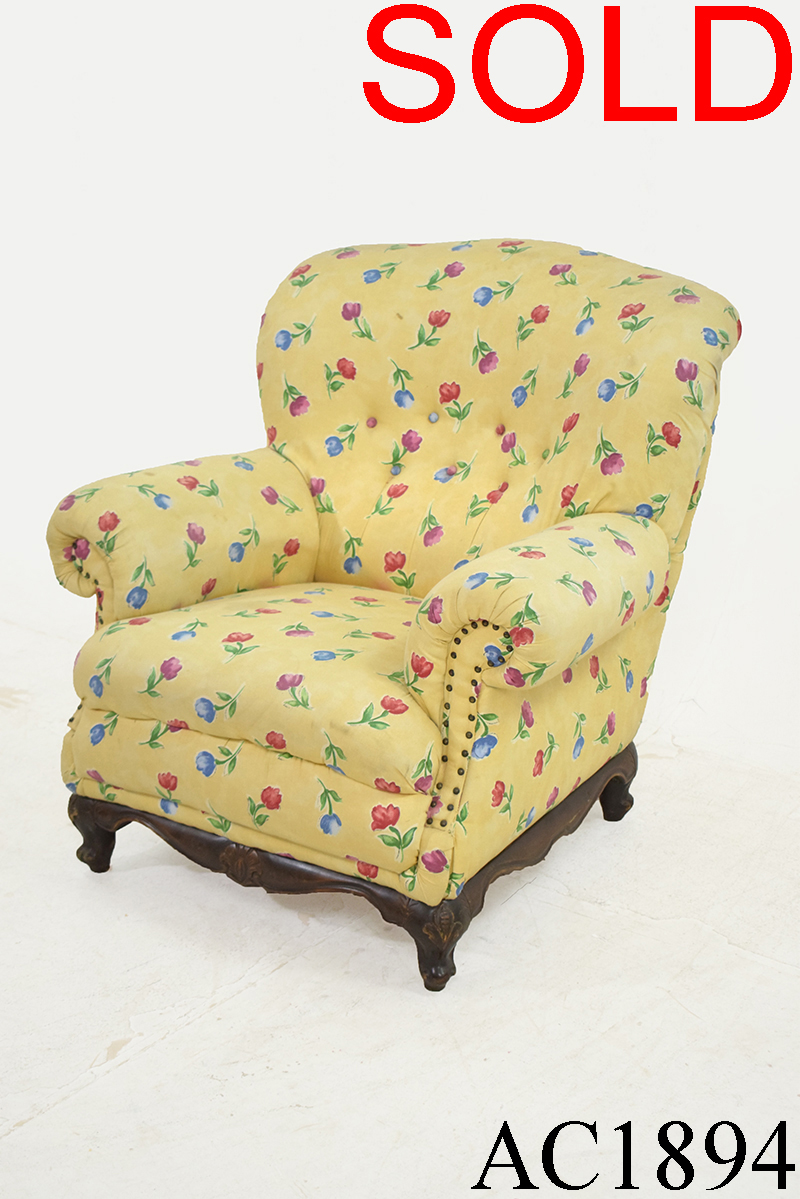 Antique large armchair | Reupholstery project