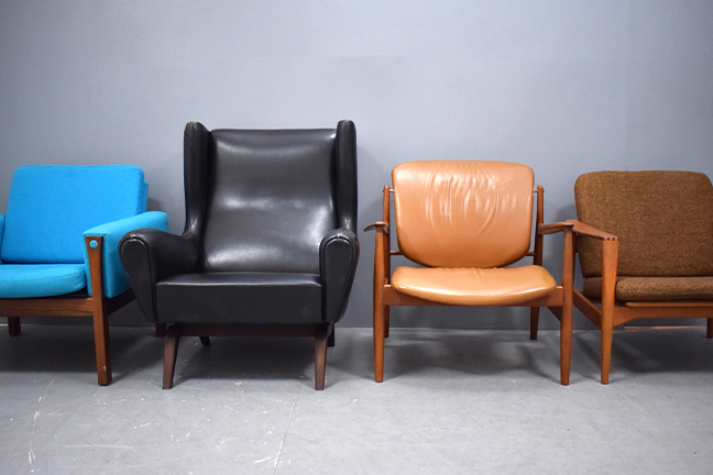 Vintage Danish armchairs and occasional chairs