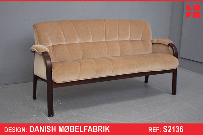 Modern 2 seater beech frame sofa | Danish Mobelfabrik
