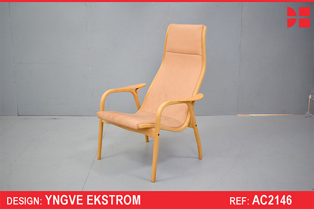 Vintage leather LAMINO chair by Yngve Ekstrom