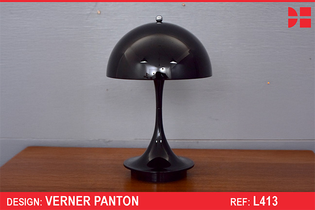 Verner Panton design Panthella 160 V2 portable table lamp | Opaque Black