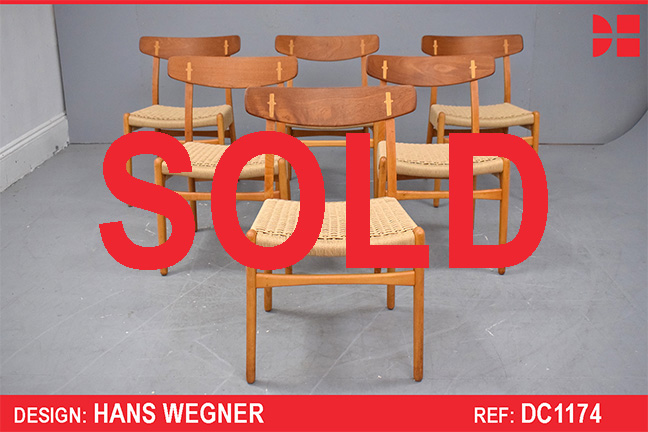 Hans Wegner design CH23 dining chairs in beech and teak | Set of 6