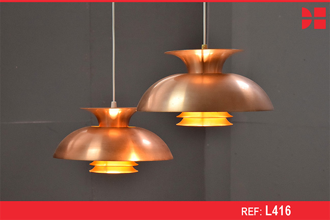 Vintage Danish design copper pendant light