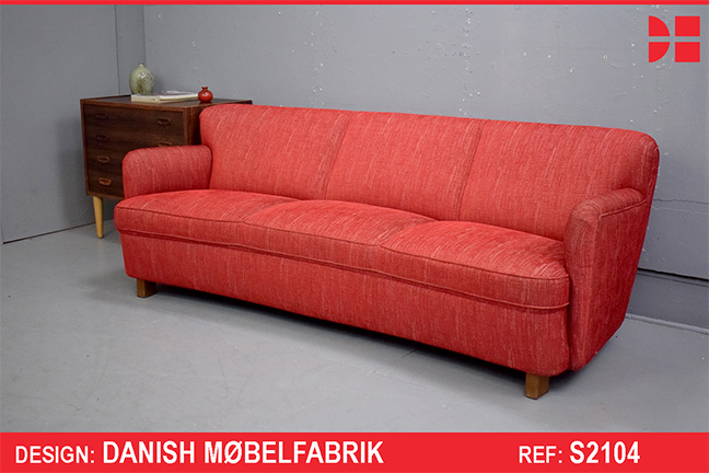 Curved 3 seater sofa with sprung seat | Danish Cabinetmaker