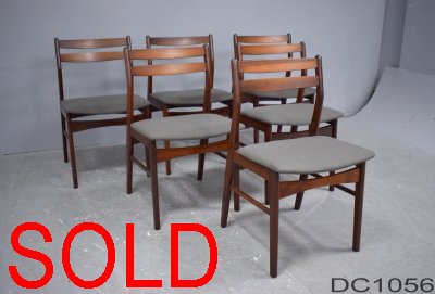 Newly upholstered dining chairs in rosewood | Set of 6