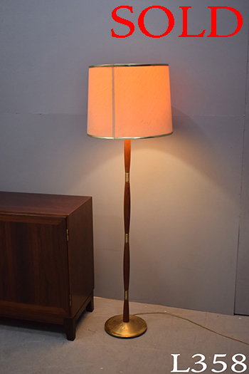 Danish standard lamp | Brass & Teak