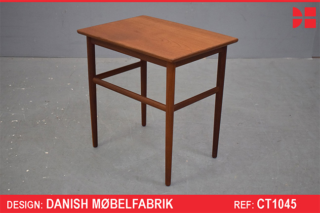 Small teak side table with curved edge by Danish Mobelfabrik