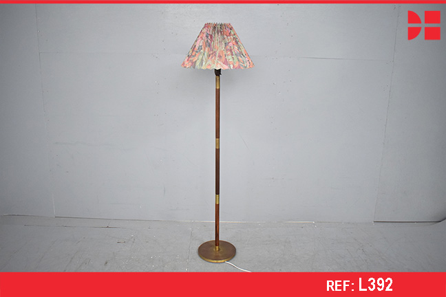Vintage floor lamp in brazilian rosewood and brass
