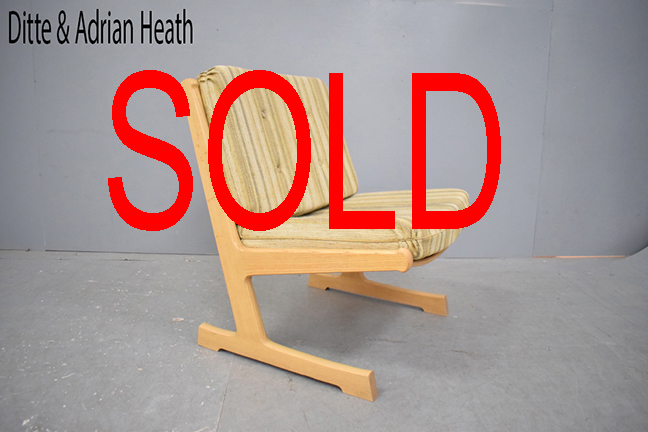 Vintage ash frame easy chair by Ditte & Adrian Heath 1968