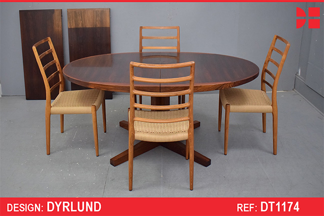 Oval rosewood dining table with pedestal leg | Dyrlund