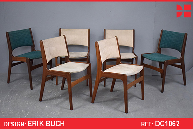 Erik Buch dining chairs for reupholstery | Set of 6 in teak