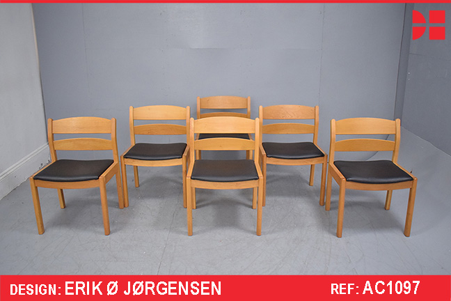 Set of 6 ALBATROS dining chairs designed by Erik Jorgensen 1968