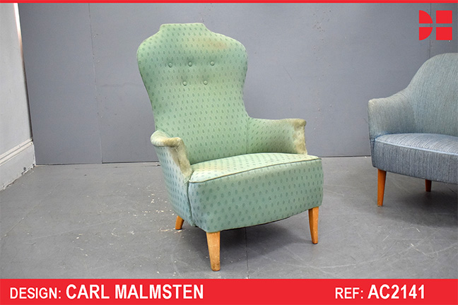 Vintage FARMOR high back armchair | Carl Malmsten design