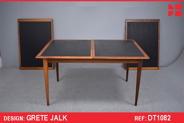 Grete Jalk dining table in vintage rosewood and black formica