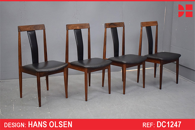 Hans Olsen set of 4 dining chairs | Vintage rosewood