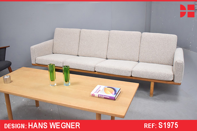 Hans Wegner refurbished 4 seat sofa in Bute fabric | GE235