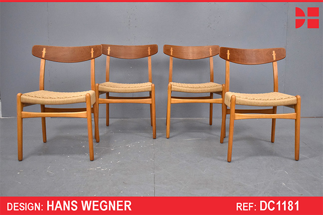 Vintage CH23 dining chairs design by Hans Wegner | Set of 4