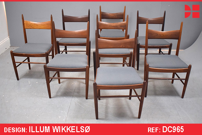 Illum Wikkelsoe vintage rosewood dining chairs | Set of 8