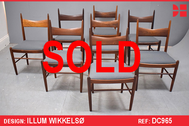 Illum Wikkelsoe vintage rosewood dining chairs | Set of 8