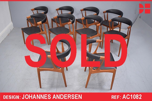 Johannes Andersen vintage teak dining chairs model BA113 