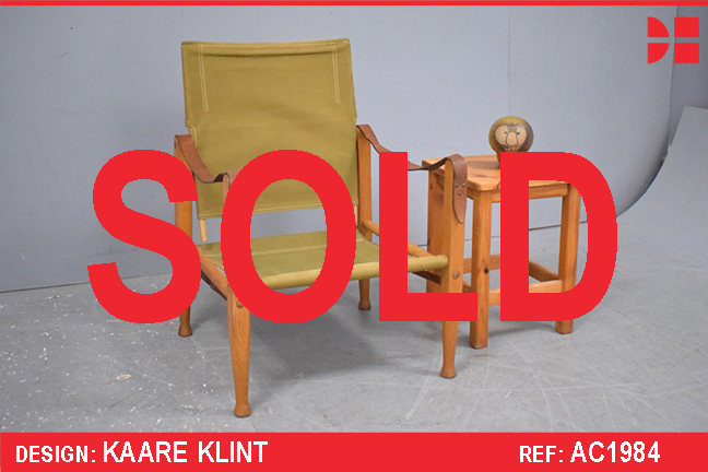 Kaare Klint safari chair with ash frame designed 1933 