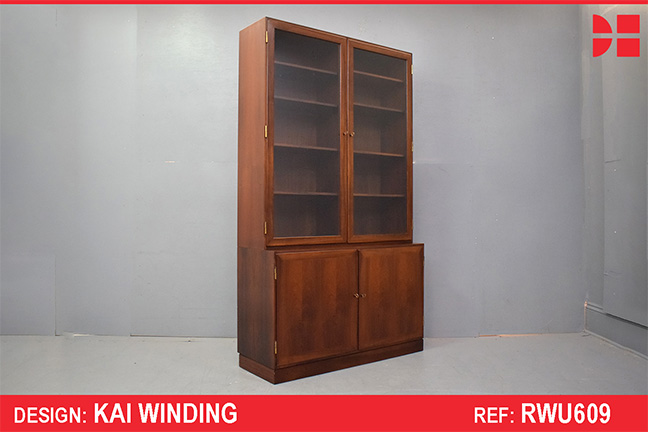 Kai Winding design 2-piece rosewood display cabinet