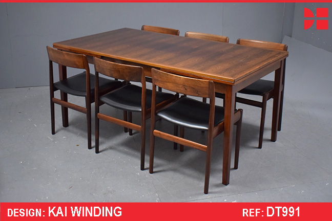 Kaj Winding dining table | Vintage rosewod | Draw leaf Extendable