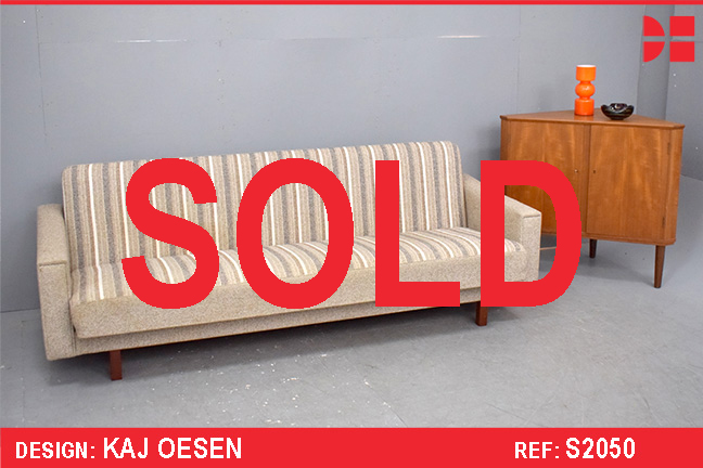 Vintage 'Click Clack' sofa bed in original grey wool upholstery