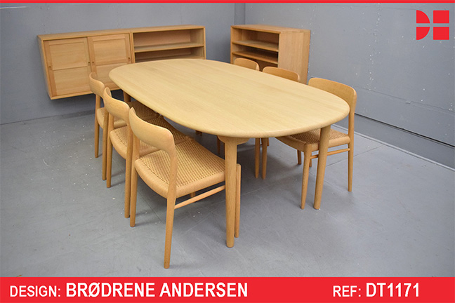 Brodrene Andersen solid oak oval top dining table