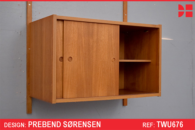 Vintage teak base cabinet with sliding doors | PS SPARES