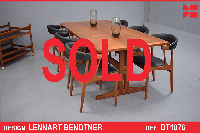 Midcentury teak dining table designed by Lennart Bendtner for ULFERTS 1960