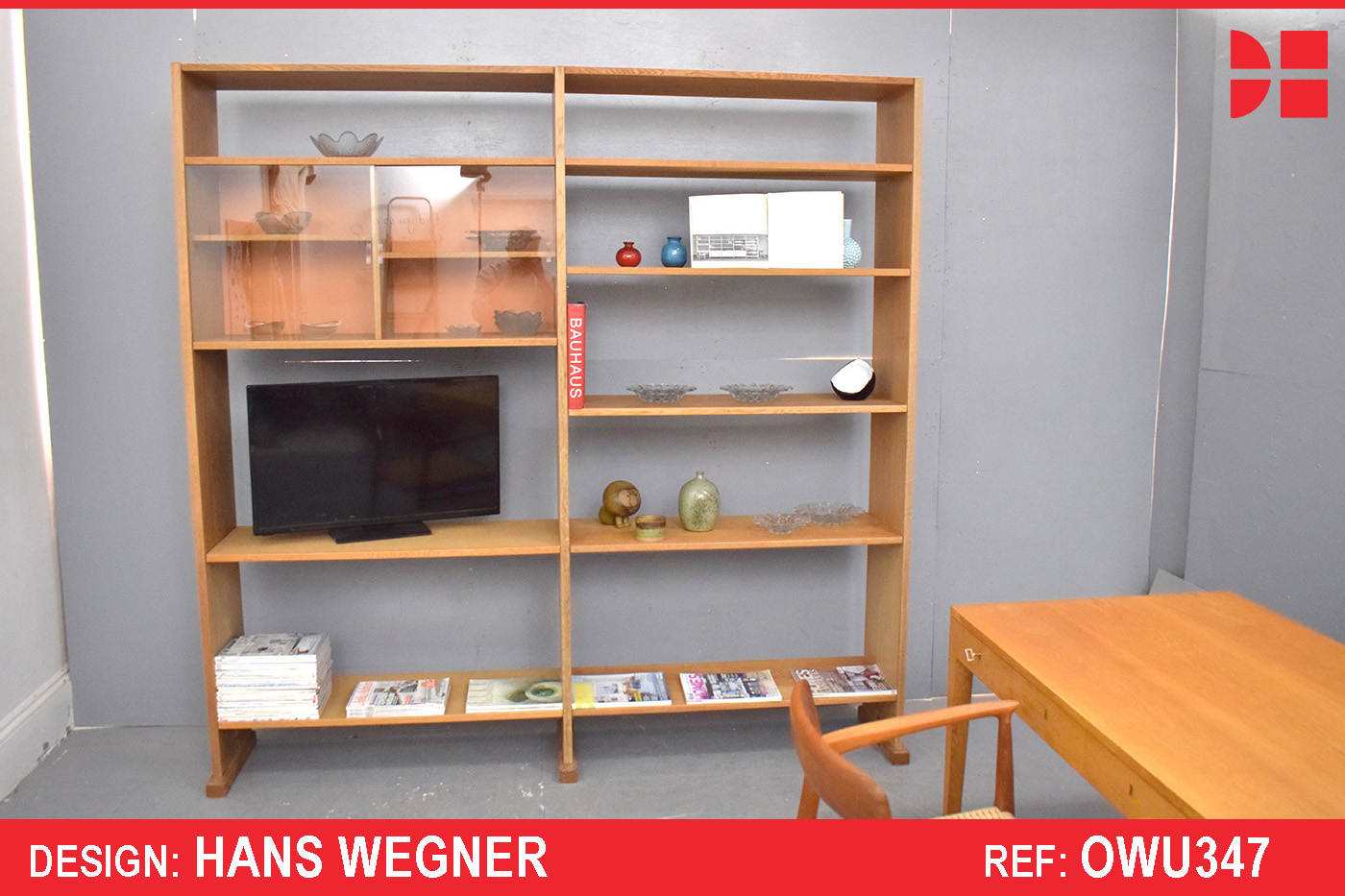RY100 light oak modular room divider | Hans Wegner design