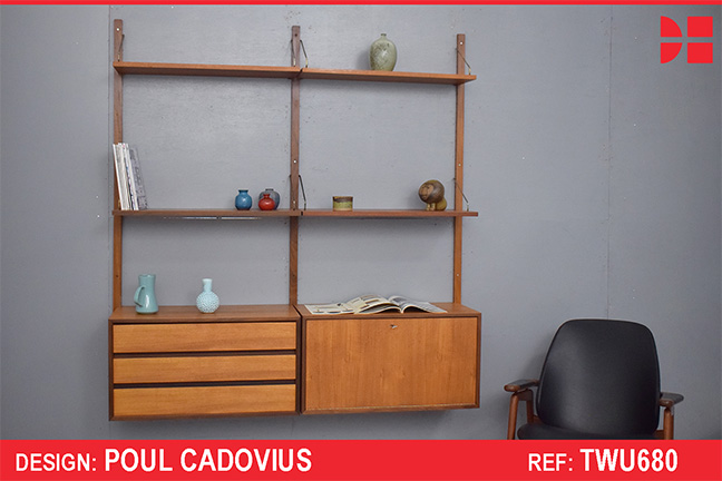 Vintage teak modular 2 bay ROYAL system by Poul Cadovius