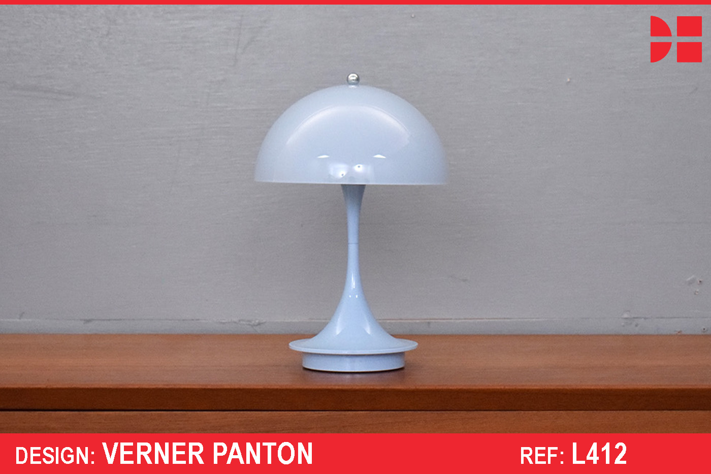 Verner Panton design Panthella 160 V3 portable table lamp | Opal Blue