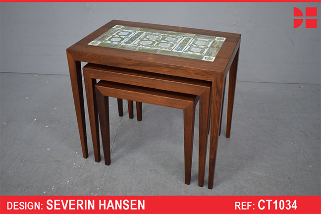 Model 34A nest of tables designed by Severin Hansen for Haslev
