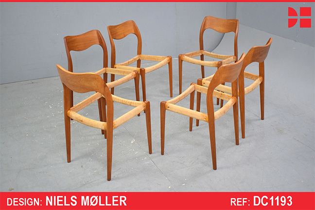 Niels Moller model 71 dining chairs in teak | Set of 6