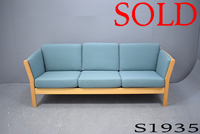 Modern light blue fabric 3 seat sofa | Beech ends