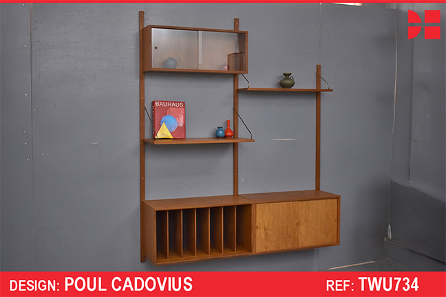 Vintage teak 2 bay ROYAL system by Poul Cadovius