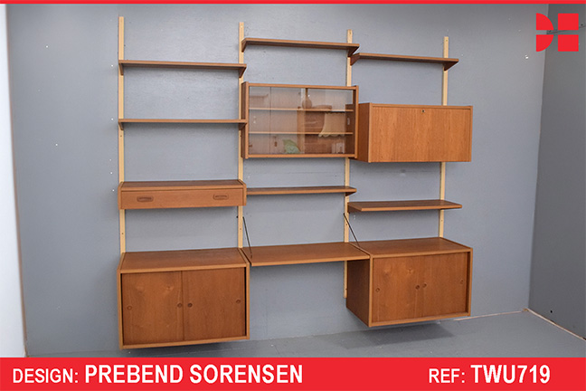 3 Bay vintage teak PS System by Prebend Sorensen