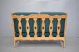 Small 2 seater sofa in solid oak with green cushions - view 8