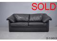 Compact modern 2 seat sofa | Black leather