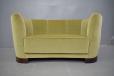 1940s Kidney sofa in green velour upholstery for sale