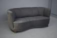 1950s kidney shape sofa in blue upholstery